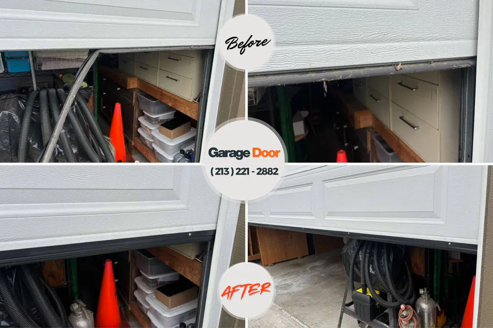 Before and after: garage door repair Cannon AFB, NM